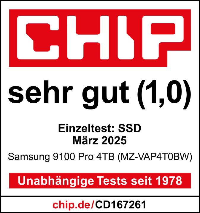 Actual product image Samsung 9100 PRO (4000 GB, M.2 2280)