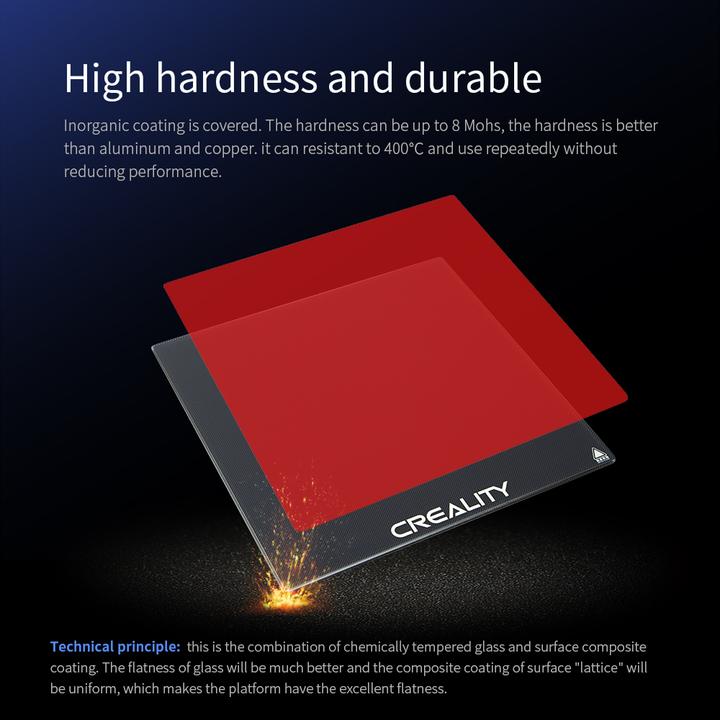 Actual product image Creality 290x290mm tempered glass plate for Ender-6