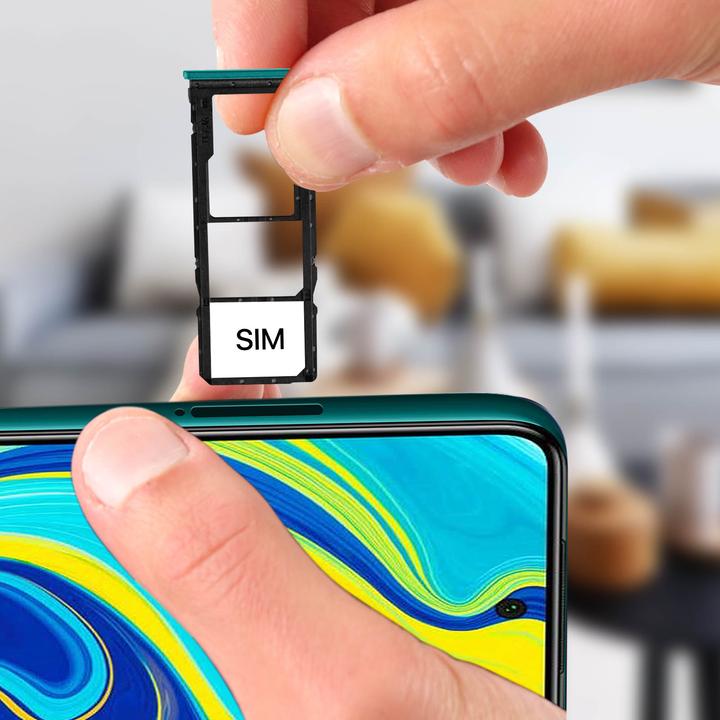 Actual product image Clappio 2x SIM + 1x Micro-SD card holder spare part for Xiaomi Redmi Note 9S - Blue (SIM holder, Xiaomi Redmi Note 9S)