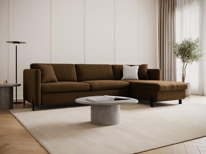 Actual product image Micadoni Velvet Right Corner Sofa With Bed Function, "Gloria", 4 Seats, 260x170x80Made in Europe (Corner sofa)