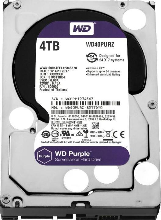 Image du produit WD Pourpre (4 To, 3.5", CMR)