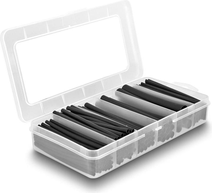 Delock Heat shrink tubing assortment box, black, 122 pieces (122 x)