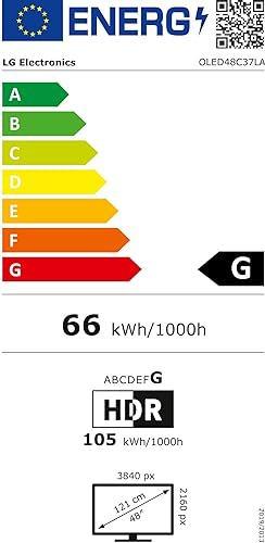 Energie-Label LG OLED48C37LA 121cm 48" 4K OLED evo 120 Hz Smart TV Fernseher (48", C3, OLED, 4K)