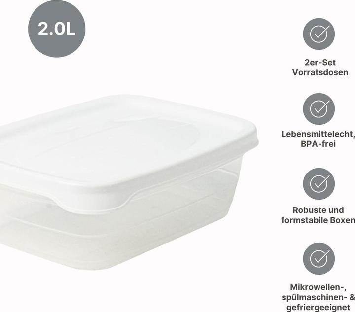 Actual product image Hobby 3er-Set Boxen Aufbewahrungsdosen Meal-Prep-Dosen Frischhaltedosen (2 l)