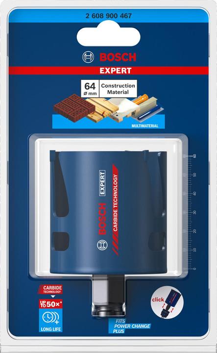 Actual product image Bosch Professional Zubehör Expert Construction Material Hole Saw, 64 x 60 mm (64 mm)