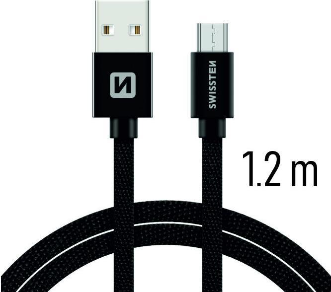 Immagine prodotto Swissten Cavo dati tessile USB / Micro-USB 1,2 M (1.20 m, USB 2.0)