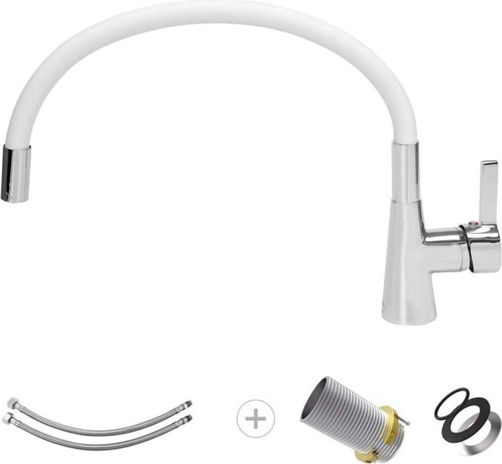 Image du produit Fala Robinet d'évier de cuisine flexible en blanc robinet