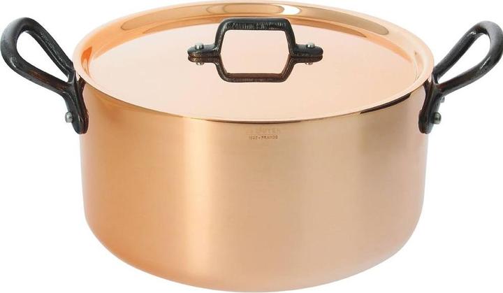 Productafbeelding de Buyer Inocuivre Braadpan met Gietijzeren Handgrepen en Deksel (24 cm, Braadpan + kasserol, Roestvrij staal, Koper)