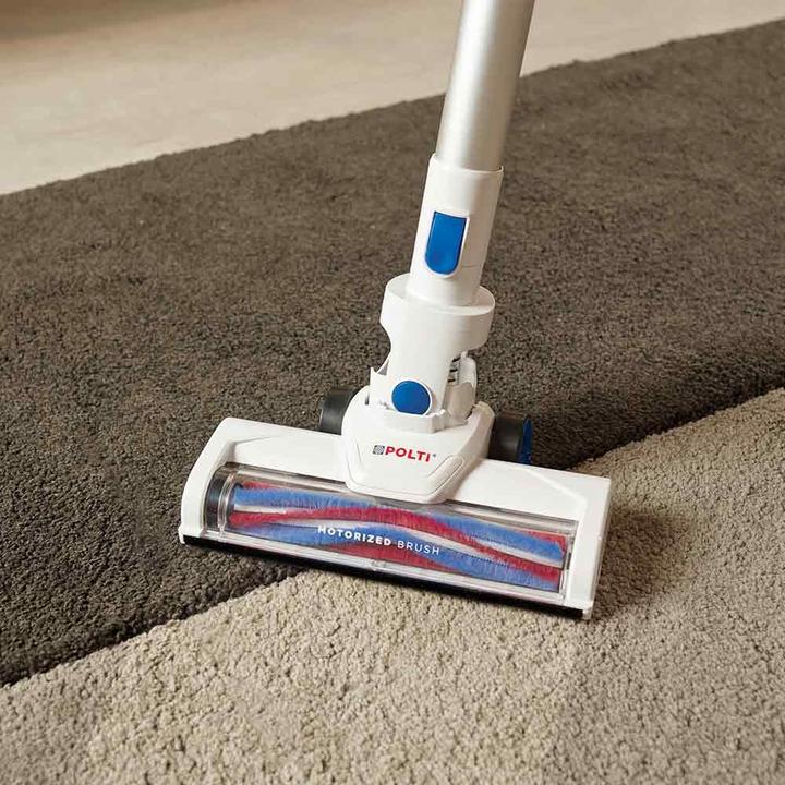 Actual product image Polti PBEU0116 FORZASPIRA SLIM SR90B Rechargeable 2-in-1 cordless electric vacuum, White/Blue