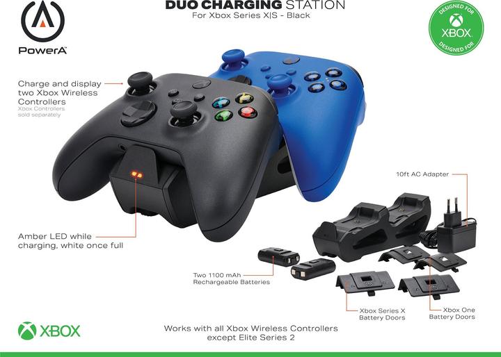 Produktbild PowerA Duo Charging Station (Xbox One X, Xbox Series S, Xbox One S, Xbox Series X)