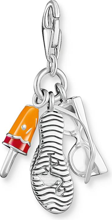 Produktbild Thomas Sabo Charm-Anhänger Sonnenbrille Flip Flop und Eis Silber (925er Silber, Emaille)
