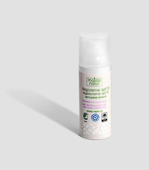 Image du produit Matas Crème de jour naturelle SPF15 à l'aloe vera bio et à la vitamine E (50 ml, Crème de jour, SPF 15)