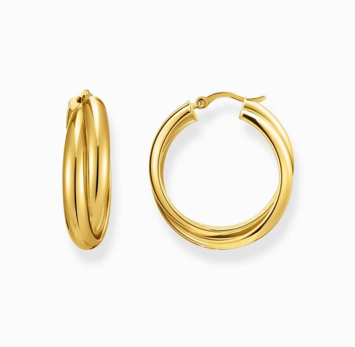 Actual product image Thomas Sabo Creoles intertwined design (750 yellow gold gilding, 925 sterling silver)