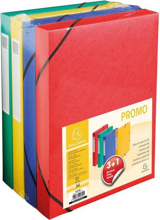 Produktbild Exacompta Sammelbox, 40 mm, farbig sortiert, Promopack 3+1 (A4)