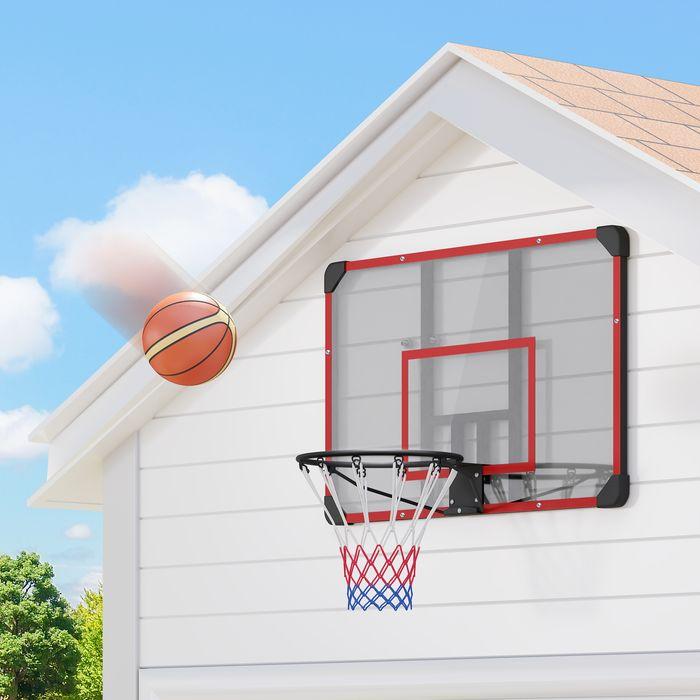 Produktbild Swisshandel24 Basketballkorb, Basketballbrett mit Korb, Wandmontage, für Outdoor, Stahl, rot