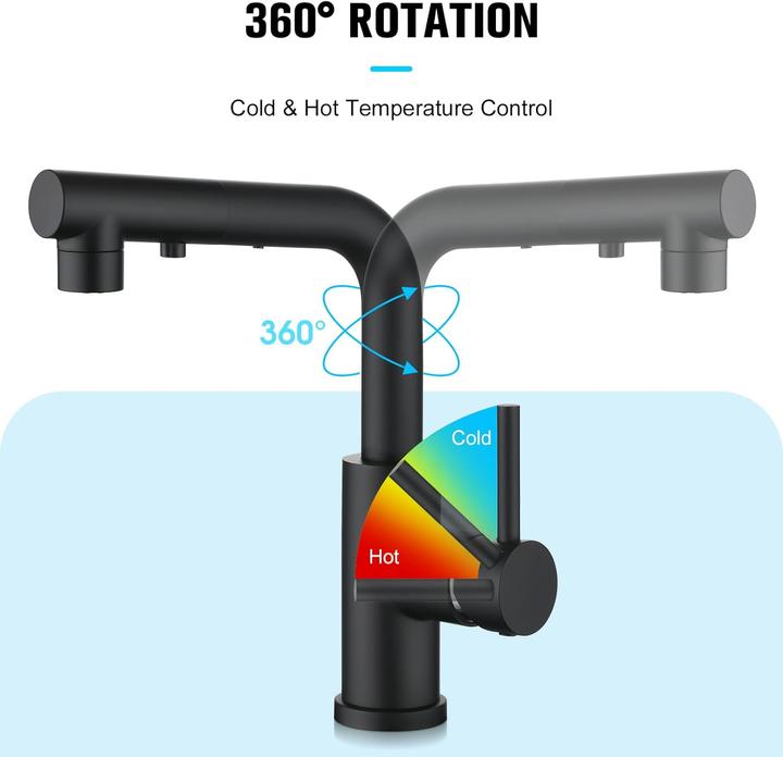 Image du produit Crea Robinet de cuisine avec douchette extractible