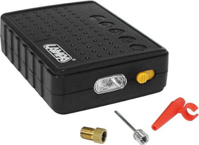 P2R Compressore tascabile universale con torcia LED a 8 bar (8 batterie AA) (8 bar)