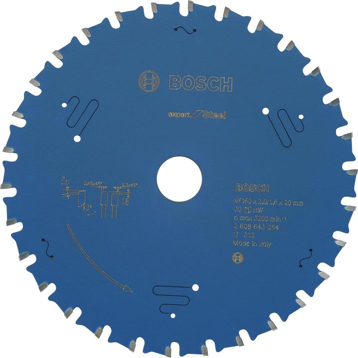 Bosch Professional Zubehör Kreissägeblatt Expert for Steel, 160 x 20 x 2,0 mm, 30