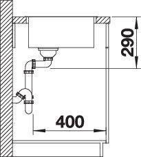 Produktbild Blanco Andano 400-IF (Einbauspüle, 44 cm, 44 cm)