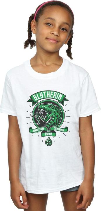 Actual product image Girls Slytherin Toon Crest Cotton T-Shirt (128)
