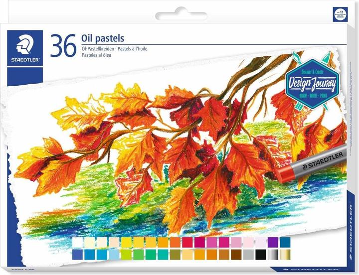 Immagine prodotto Staedtler Pastelli a olio Design Journey, scatola di cartone impermeabile da 36 pezzi, diametro: 11 mm (Multicolore, 36 x)