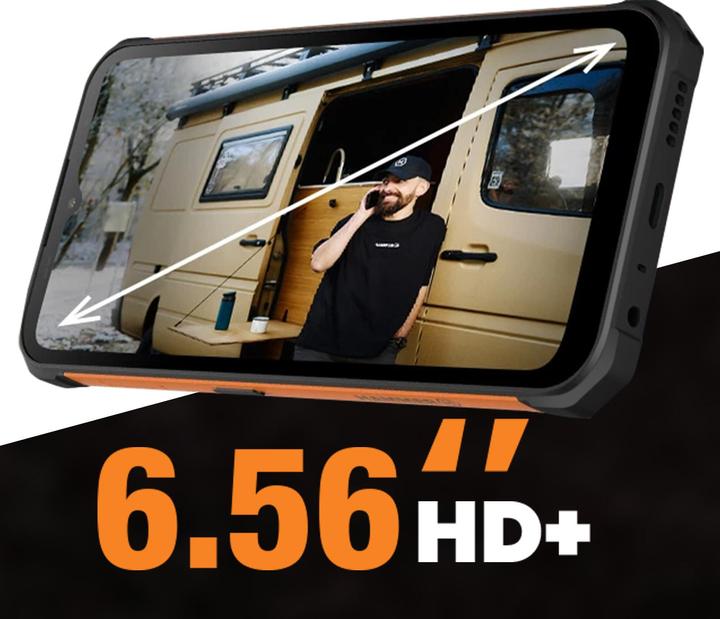 Actual product image Myphone Smartphone Iron Va Waterproof shockproof etange (64 GB, Black / Orange, 6.56", Dual SIM, 13 Mpx, 4G)