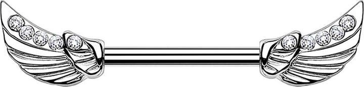 Immagine prodotto Star Piercing Barbell silber Engelsflügel Kristall silber (Ottone, Acciaio chirurgico 316L)