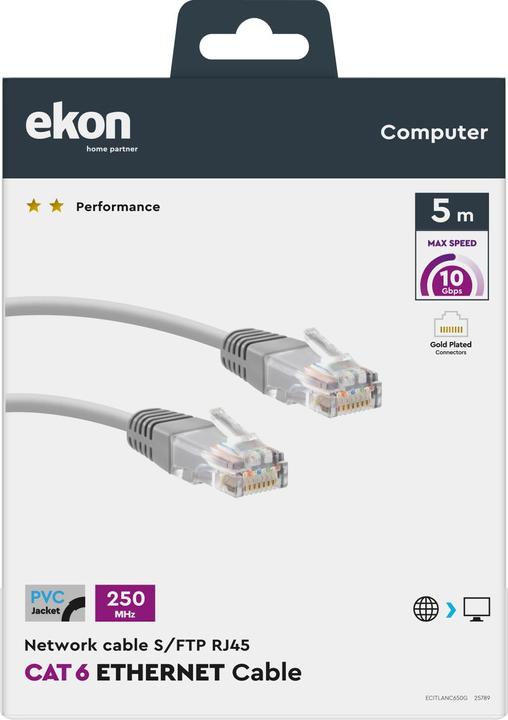 Produktbild Ekon Cat 6 network cable (U/UTP, CAT6, 5 m)