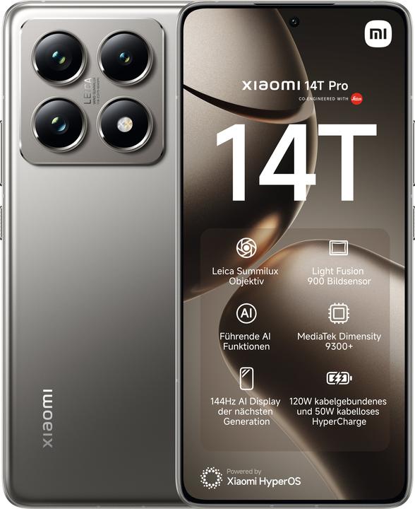 Xiaomi 14T Pro (512 GB, Titan Gray, 6.67", Dual SIM, 50 Mpx, 5G)