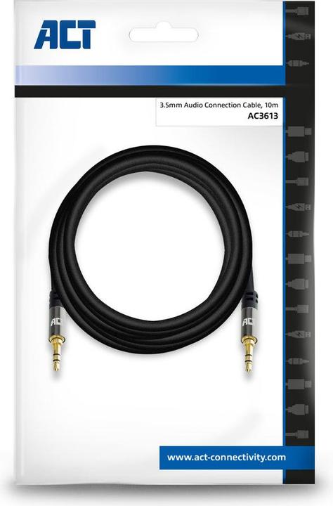 Produktbild 10 meters High Quality audio connection cable 3.5 mm stereo jack male - male (10 m, 3.5mm Klinke (AUX))