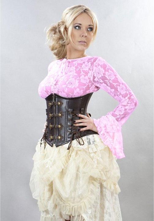 Produktbild Burleska Damenbluse Tasha, Gothic Top mit Spitzen (M/L)