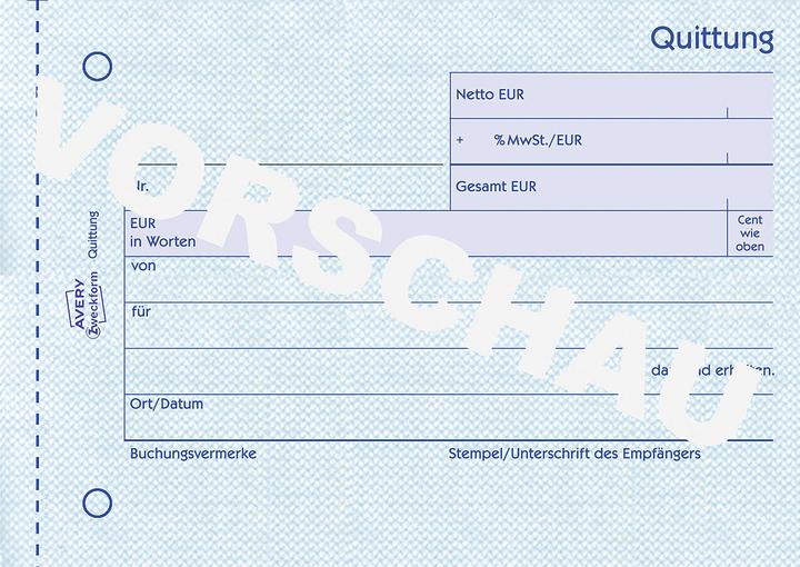 Actual product image Avery Receipt form (50 x)