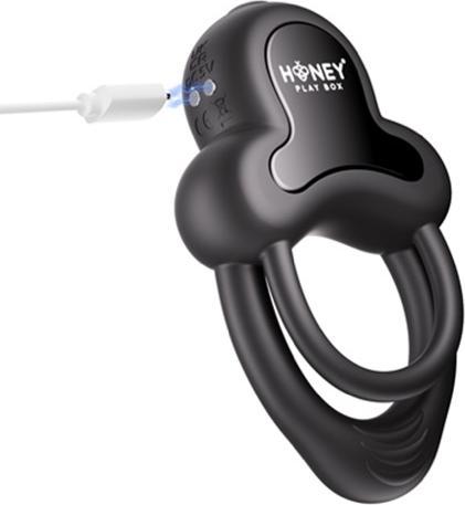 Actual product image Honey Play Box Anello Vibrating Double Cock Ring Black (75372, LEGO DC)