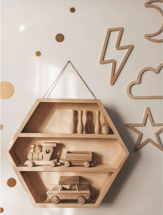 Produktbild Holzecke Wandregal Hexagon