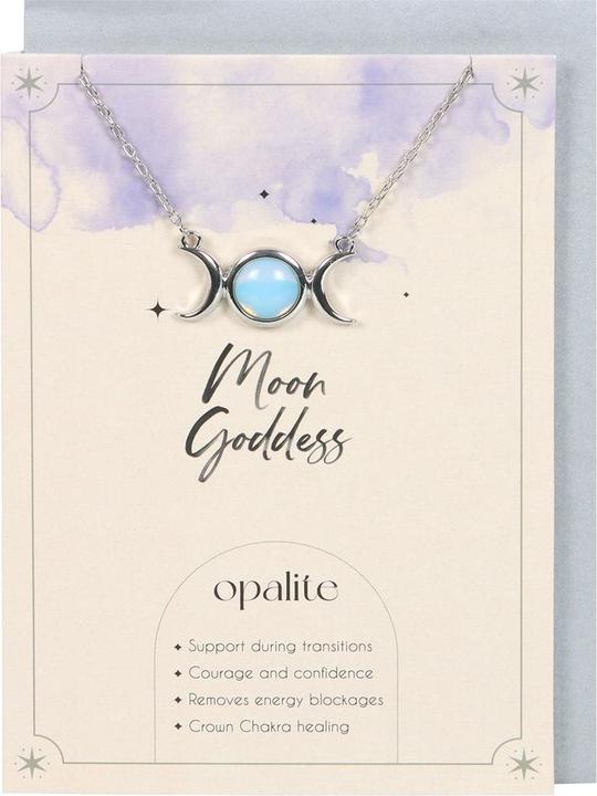 Actual product image Something Different Opalite Triple Moon Necklace & Card (100% synthetic material)