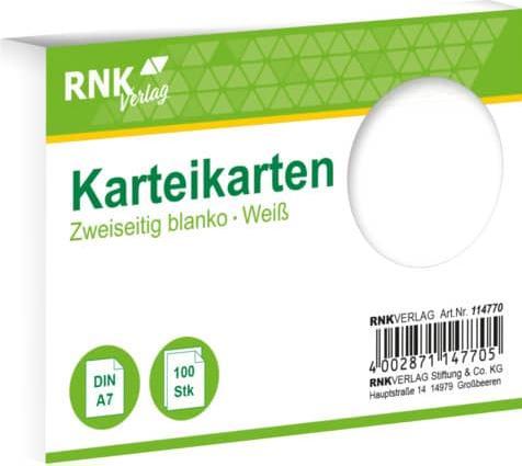 Actual product image Rnk Index cards blank A7 (A7, 205 g/m², 100 x)