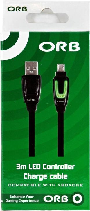 Image du produit ORB Xbox One - Câble de charge du contrôleur LED 3m () (Xbox One S)