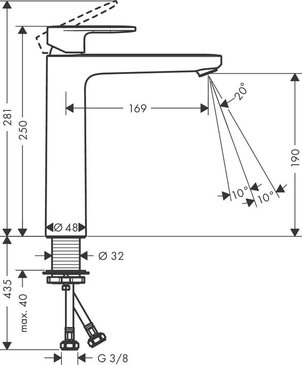 Actual product image hansgrohe Vernis Blend single-lever basin mixer 190 without pop-up waste