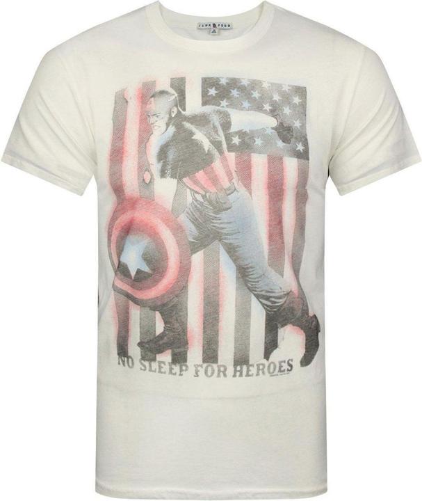 Immagine prodotto Junk Food No Sleep For Heroes Maglietta Capitano America Uomo (S)