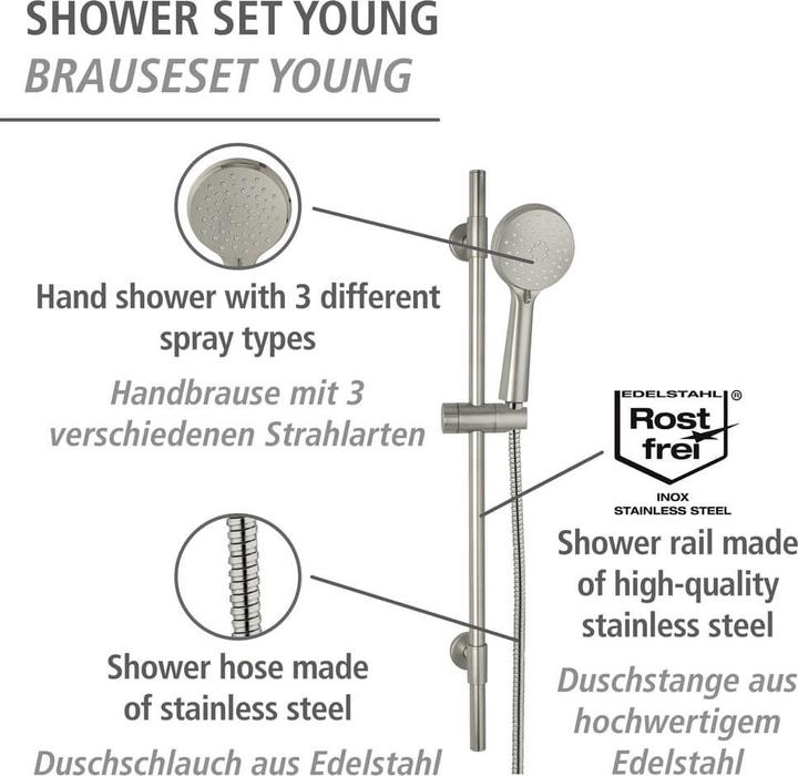 Actual product image Wenko Shower set Young Line (3 Beam types)