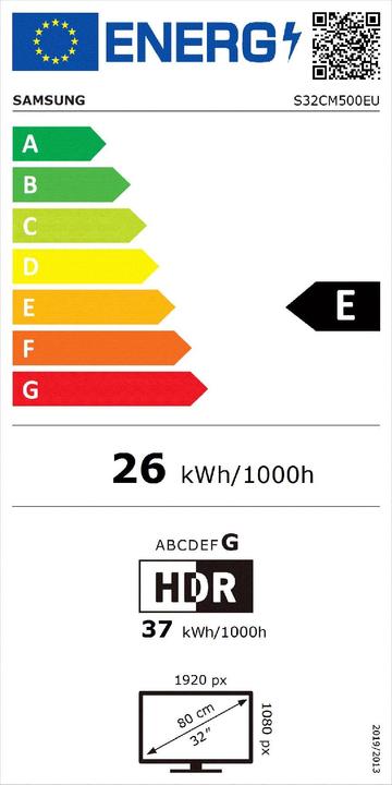 Energy Label Samsung M5 M50C (1920 x 1080 pixels, 32")