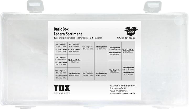 Produktbild Tox Basic Box Federn - Sortiment 200 tlg. (207 Stk.)