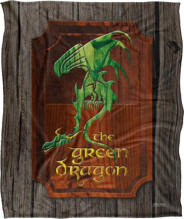 Produktbild Lord of the rings Decke The Green Dragon Schild (152 x 127 cm)