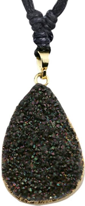 Image du produit Star Piercing Collier noir avec pendentif en agate druze noire (Laiton, Minéral)