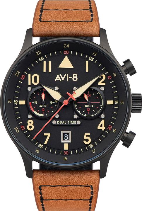 Produktbild AVI-8 AV-4088-03 Carey Dual Time 44mm 5ATM (Analoguhr, 44 mm)