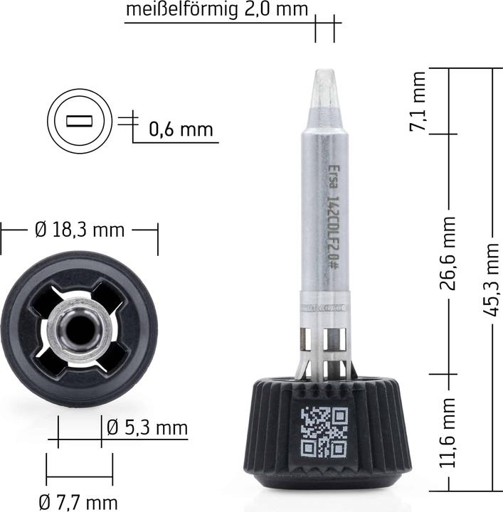 0142CDLF20/SB Soldering tip Tip size 2 mm Contents 1 pc. (Soldering tip)