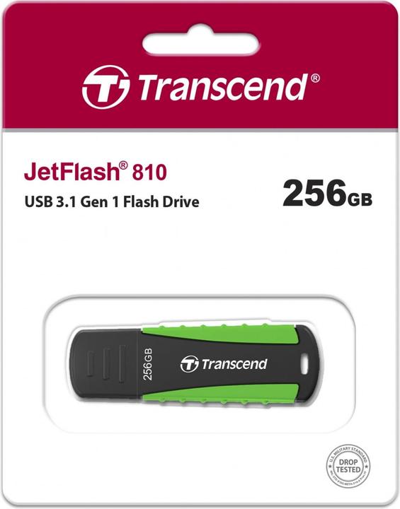 Actual product image Transcend USB flash drive 256GB JetFlash 810 USB3.1 90/40MB/s (256 GB, USB 3.1)