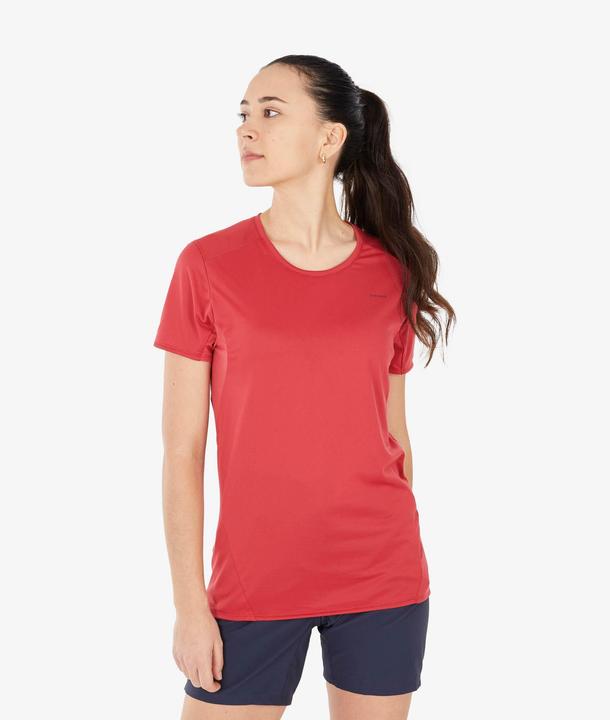 Quechua Wandershirt Damen kurzarm Bergwandern - MH100 rot