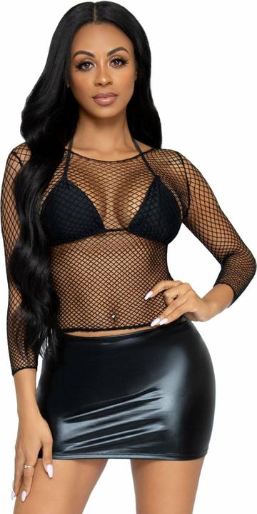 Produktbild Leg Avenue Long Sleeves Fishnet Top (One Size)