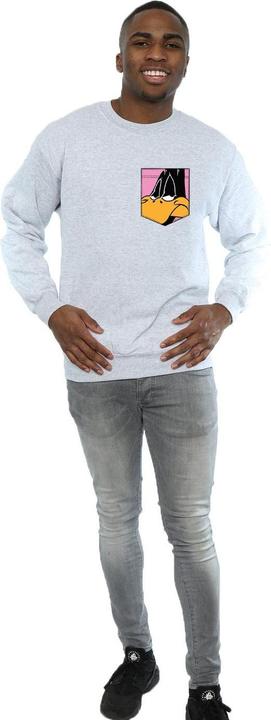 Produktbild Looney Tunes Daffy Duck Face Faux Pocket Sweatshirt (L)